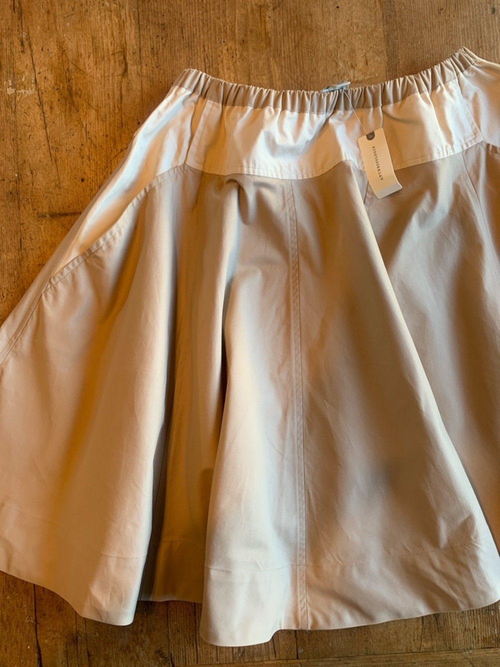 Anthropologie Maeve Beige Elastic Waist Skirt with Pockets - Picture 6 of 16